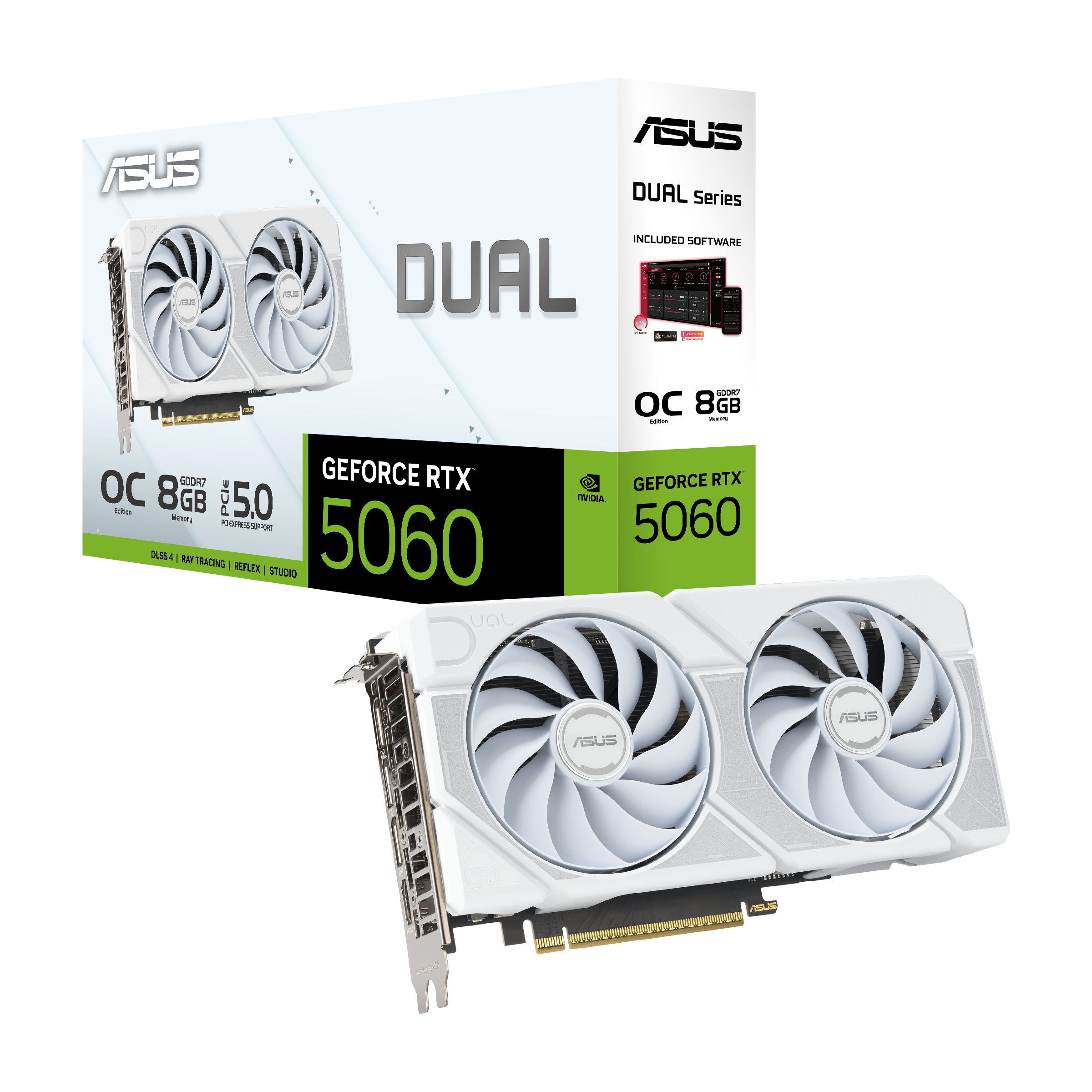 Asus DUAL-RTX5060-O8G-WHITE 8 GB GDDR7 GeForce RTX 5060 OC 128Bit NVIDIA Ekran Kartı