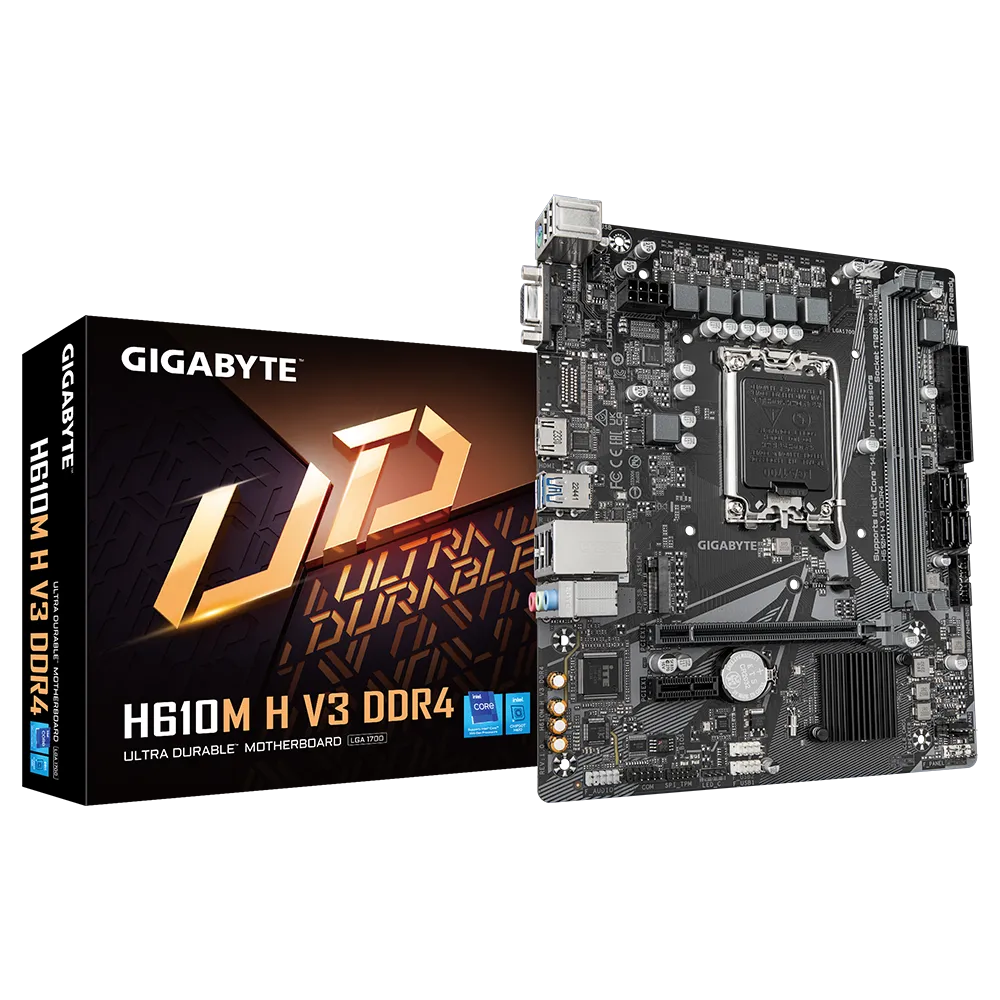 Gigabyte H610M H V3 DDR4 Sc-1700 H610 DDR4 3200Mhz M2 1Gbit LAN mATX INTEL Anakart