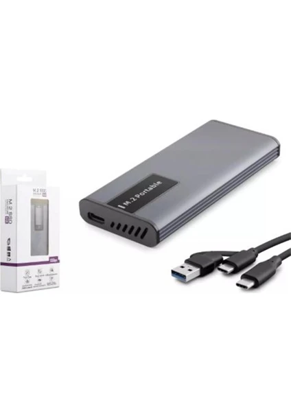 Hadron HDX1781 USB 3.1 Type C to NGFF M2 Alimünyum RGB SSD Harddisk Kutusu