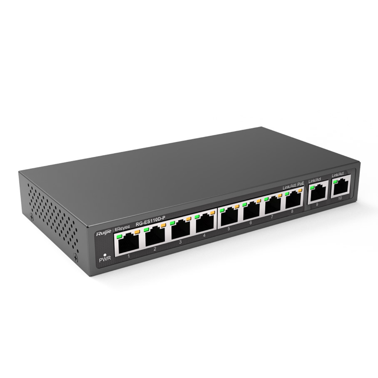 Ruijie RG-ES110D-P 8 Port 100Mbps PoE 2 Port Uplink 120W PoE Switch