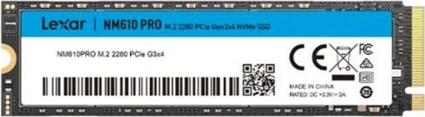 Lexar LNM610P500G-RNNNG NM610 Pro 500 GB 3300-1700Mb/s  PCIE NVMe GEn3 22x80 SSD Harddiskler