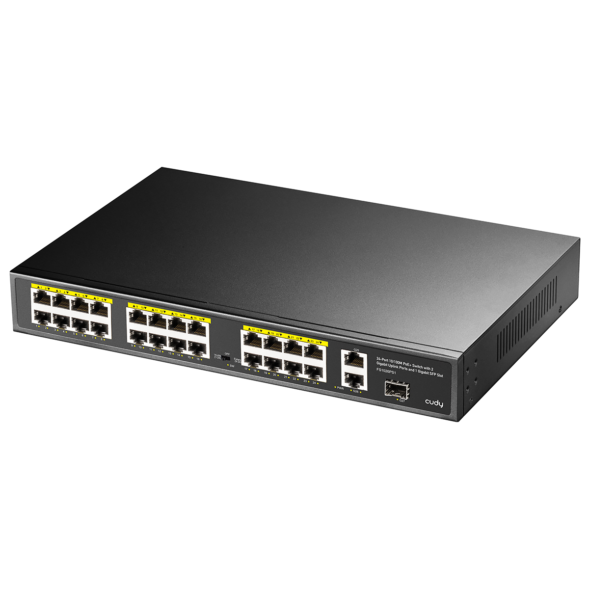 Cudy FS1026PS1 24 Port 100Mbps PoE+ 2 Port Uplink 1 Port SFP 300W PoE Switch