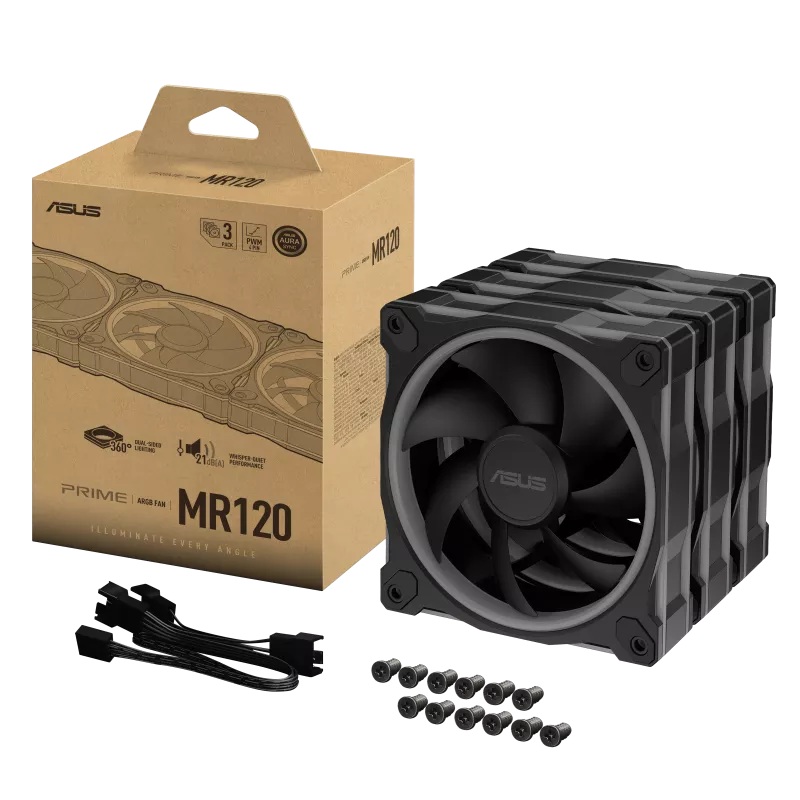 Asus PRIME MR120 3 x12 cm ARGB FAN 3 In 1 Siyah Kasa Fanı
