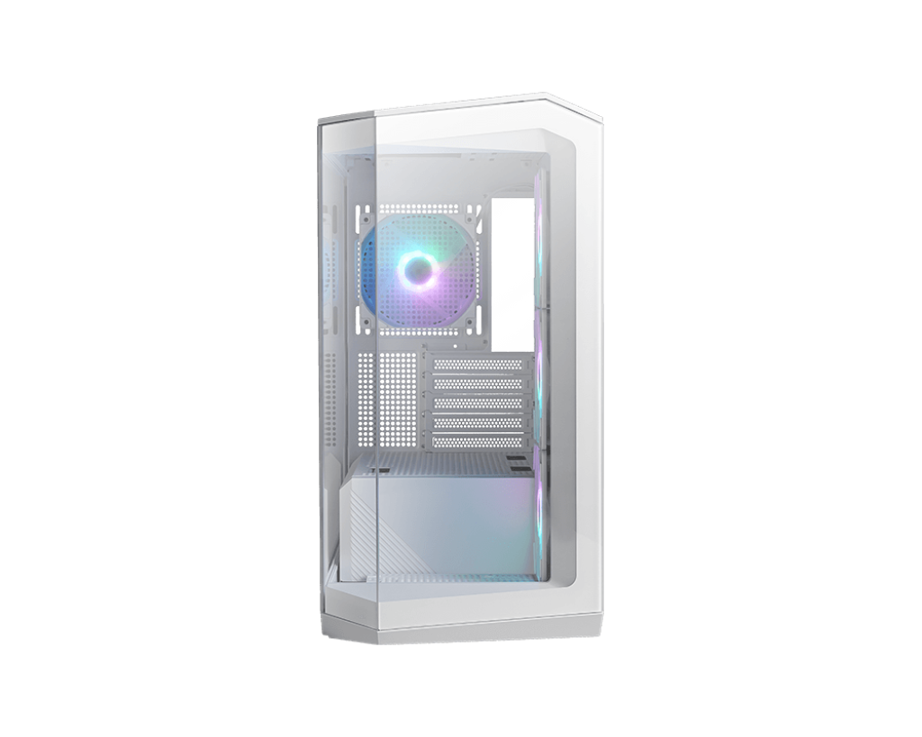 Msi MAG PANO M100R PZ WHITE PSU YOK M100R 3x12cm ARGB Fanlı mATX Panaromik Beyaz Oyuncu Kasası