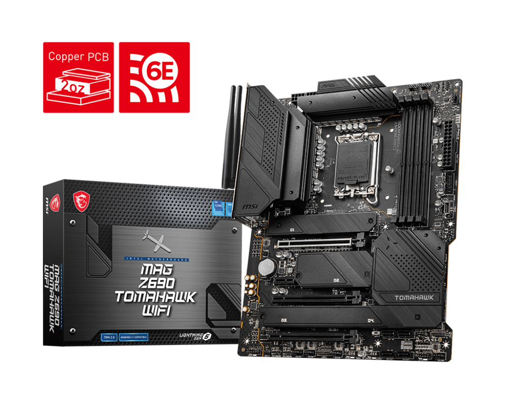 Msi MAG Z690 TOMAHAWK WIFI Sc-1700 DDR5 6400Mhz M.2 USB3.2 2.5Gbit Lan Wi-Fi 6 ATX INTEL Anakart