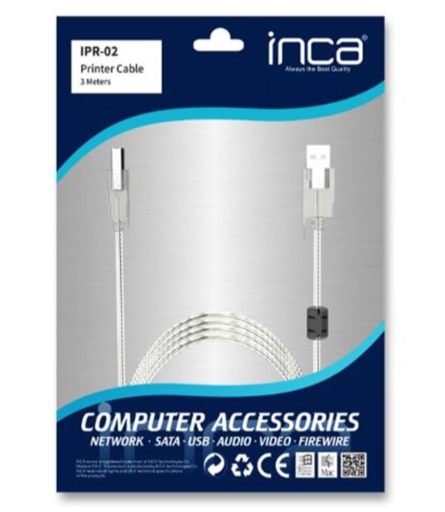Inca IPR-02 3 MT USB 2.0 USB 2.0 B Yazıcı Kablosu