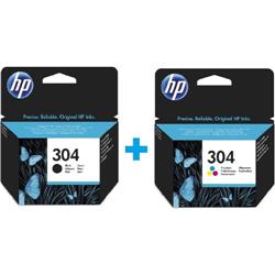 Hp N9K05AE N9K06AE 304 Siyah ve  3 Renkli Set Orijinal Inkjet Kartuş