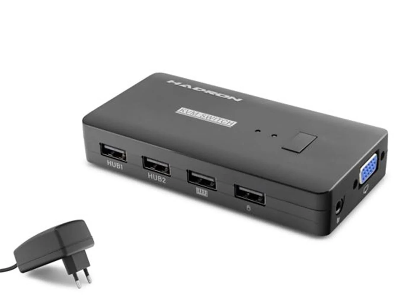 Hadron HDX1374 2 Port Griş 4 Port çıkış VGA  Usb Kablolu Kwm Switch