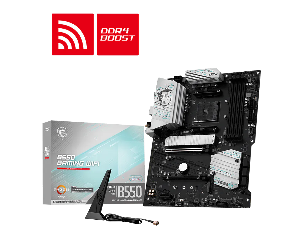 Msi B550 GAMING WIFI Sc-AM4 DDR4 4866Mhz 2xM2 10Gbps USB Wifi5 ATX AMD Anakart