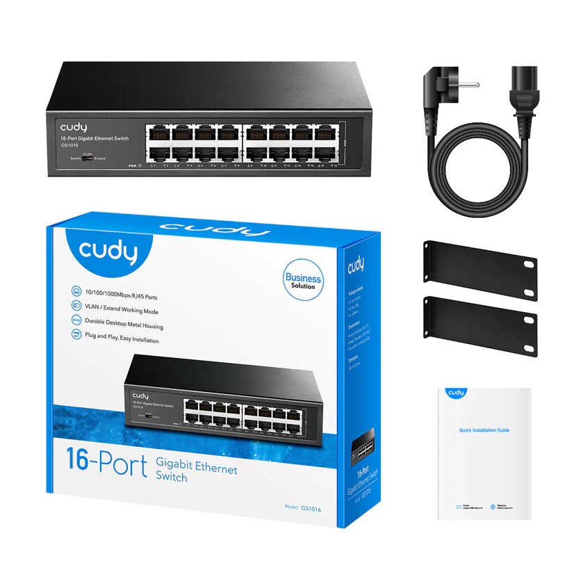 Cudy GS1016 16 Port Gigabit Metal Kasa Rack Mount Ethernet Switch
