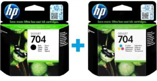 Hp CN692AE + CN693AE 704 Renkli Siyah Orjinel Inkjet Kartuş Seti