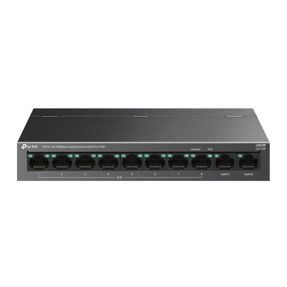 Tp-Link LS110P 8 Port 100Mbps 2 Port Uplink Metal Kasa PoE Switch