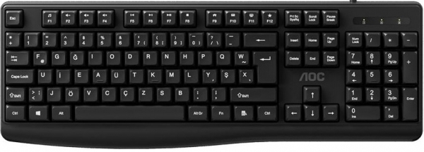 Aoc KB120B/62 Usb F TR Multimedia Siyah Kablolu Klavye