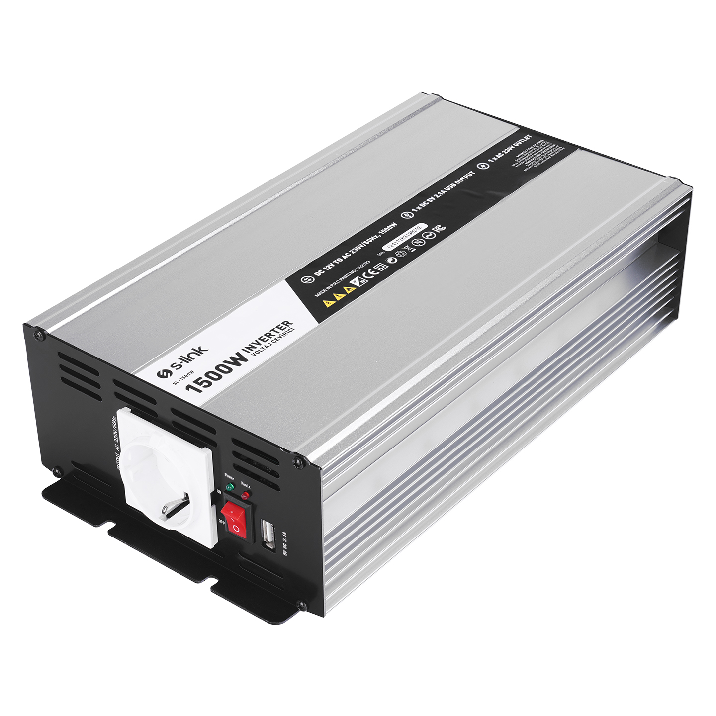 S-link SL-1500W 1500W DC12V to AC230V İnverter