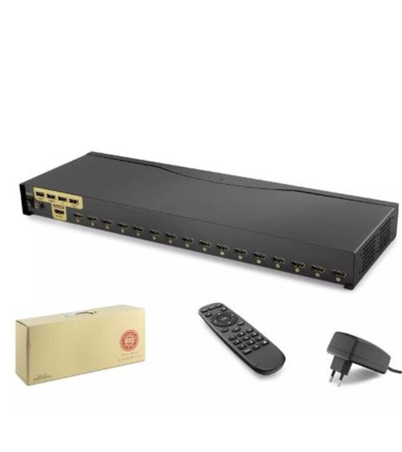 Hadron HDX1379 16 Port Giriş 1 Port Çıkış HDMI Kumandalı Kwm Switch
