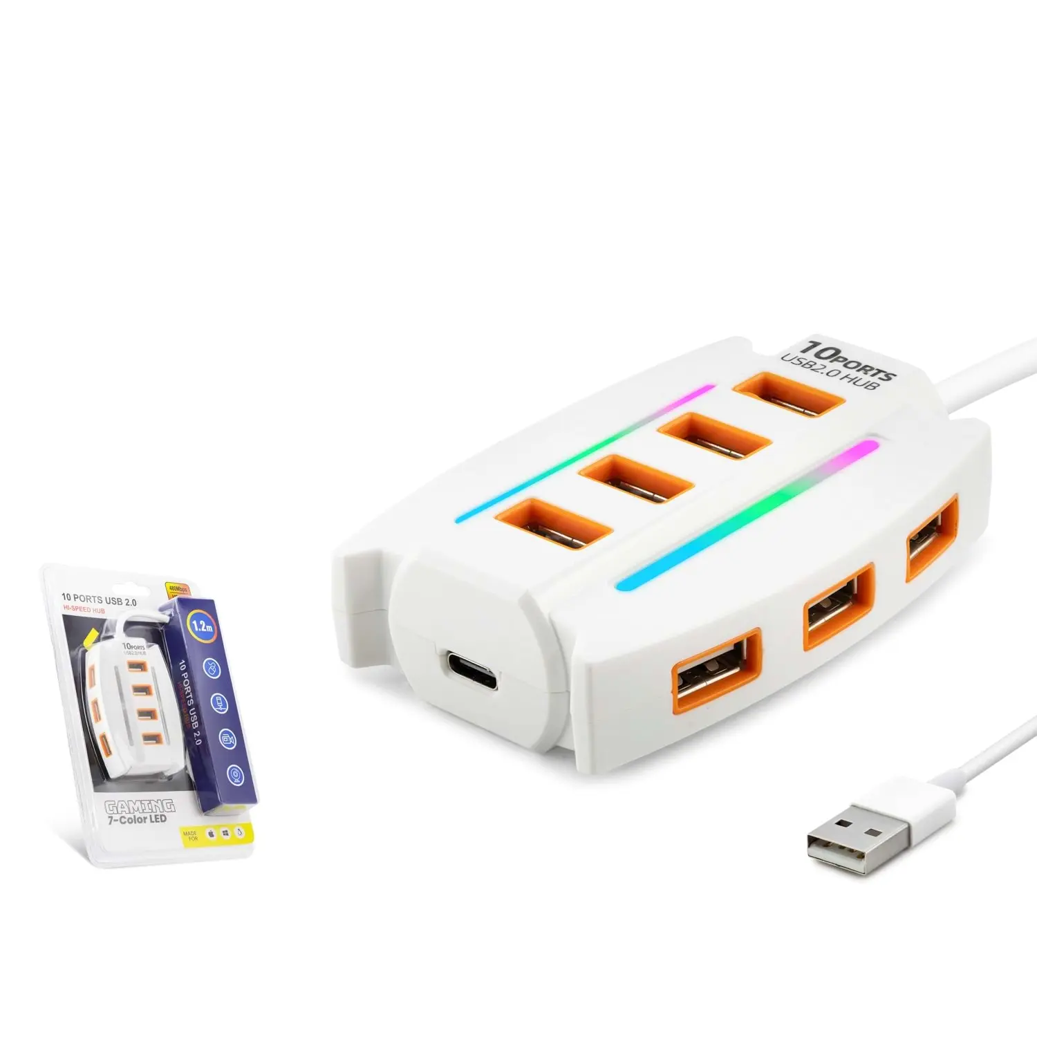 Hadron HDX7037 USB 2.0 to 10 Port USB 2.0 Beyaz USB Çoklayıcı