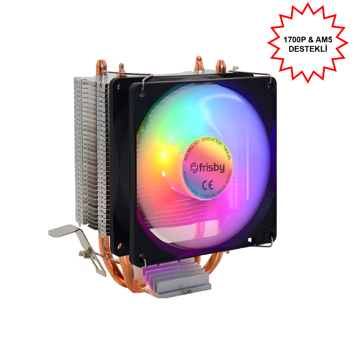 Frisby FCL-F1332C P2S 1x9cm RGB Fanlı AMD-INTEL AM5 1700 Uyumlu İşlemci Fanı