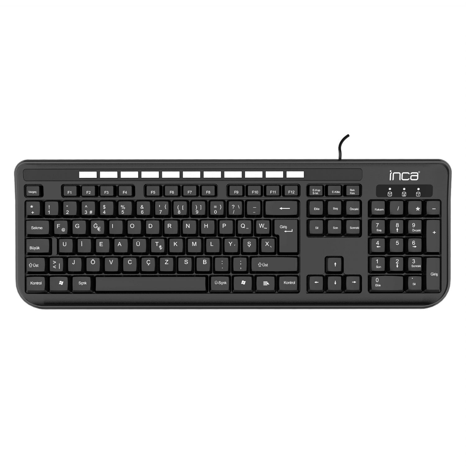 Inca IK-274FU USB F TR Multimadia Laser Print Kablolu Siyah Klavye