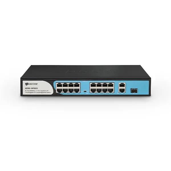 Bdcom S1200-16P2G1S 16 Port 10/100Mbps 2 Port Uplink 1 Port SFp 180W Poe Switch
