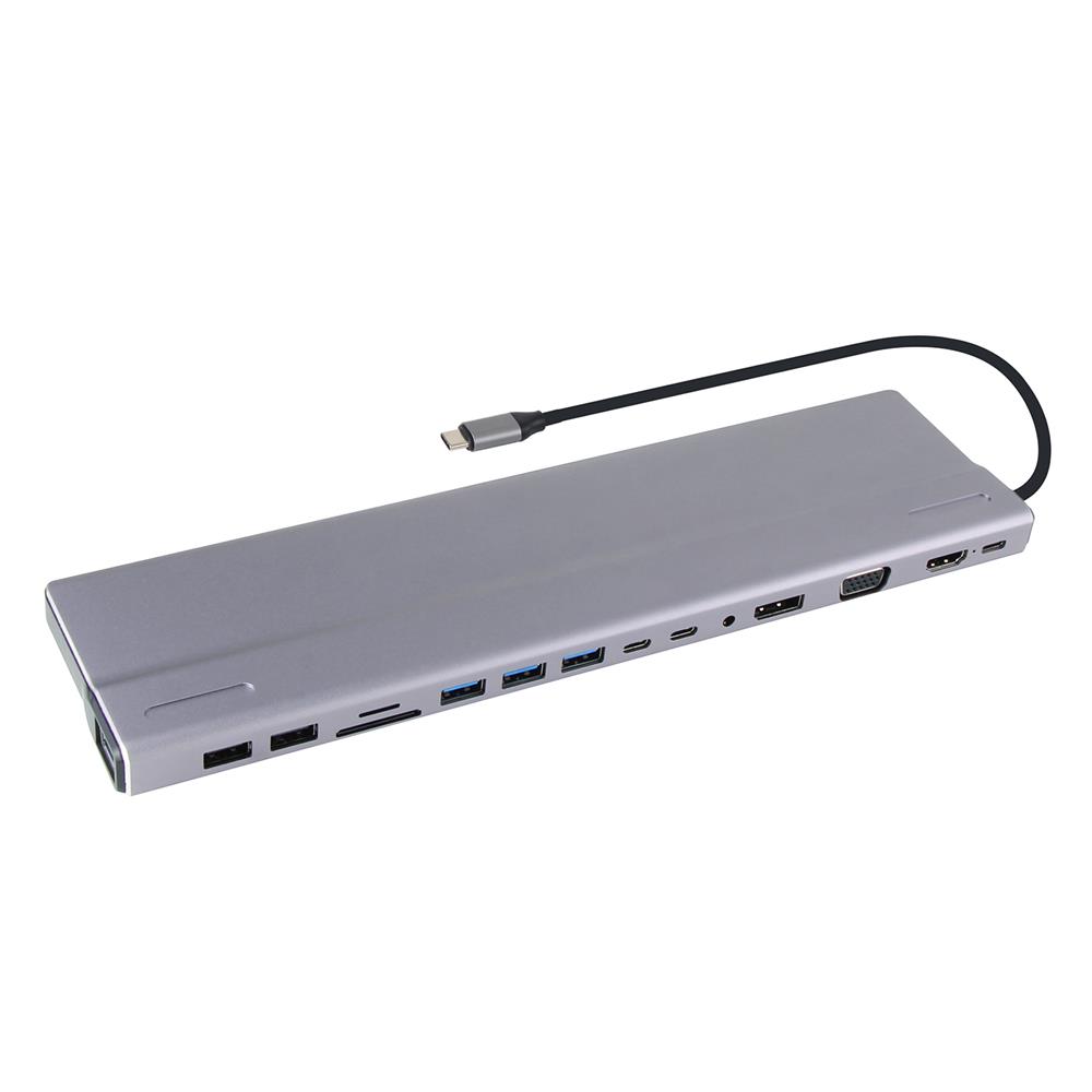 Vcom CU4703 Usb Type C to HDMI VGA RJ45 3xUSB 36.0 PD SD TF Aux USB Dock Station