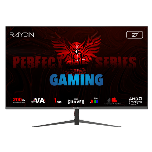Raydin MM27RFA 27 inch 1920x1080 1ms 200Hz HDMI DP R1500 Frameless Curved Oyuncu Monitörü