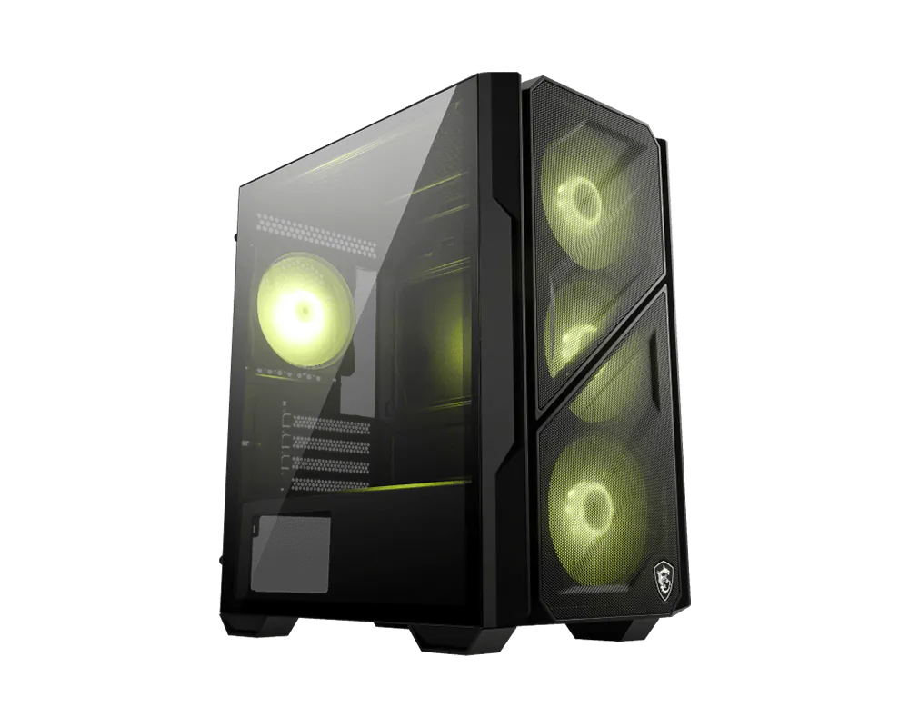 Msi MAG FORGE M110R AIRFLOW PSU YOK 4x12cm ARGB Fanlı Siyah ATX Oyuncu Kasası