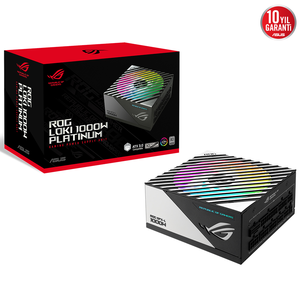Asus ROG LOKI SFX-L 1000W 80 Plus Platinum 12cm ARGB Fanlı Modüler PCIe 5.0 ATX Güç Kaynağı