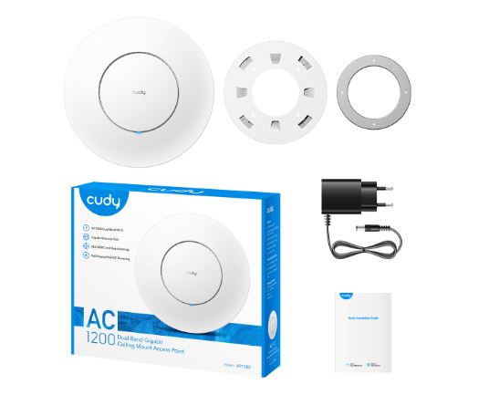Cudy AP1300 1 Port Gigabit Dual Band AC1200 Tavan Tipi Access Point