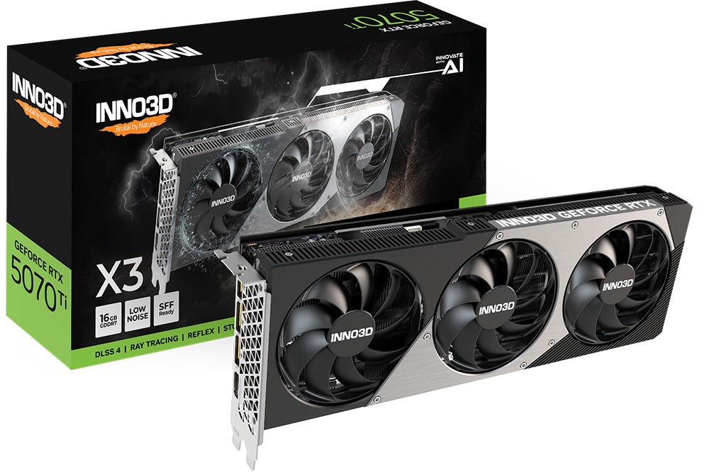 Inno3D N507T3-16D7-176068N 16 GB GDDR7 GeForce RTX 5070 Ti x3 256Bit NVIDIA Ekran Kartı