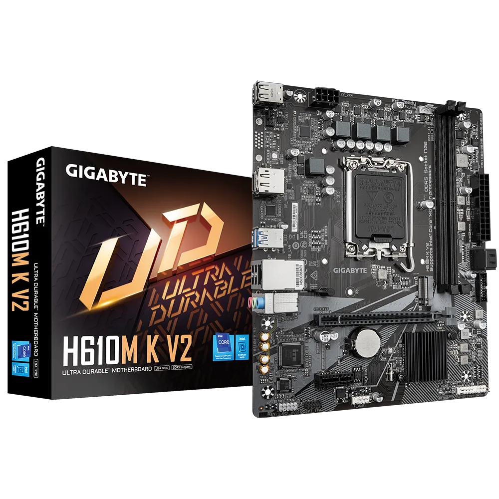 Gigabyte H610M K V2 Sc-1700 DDR5 4800Mhz M2 1Gbit LAN mATX INTEL Anakart