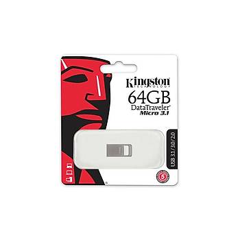 Kingston DTMC3/64GB 64 GB DTatraveler Micro 3.1 USB 3.1 Flash Bellek