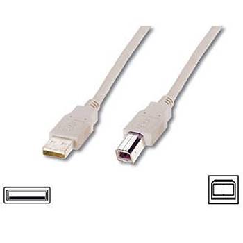 Digitus AK-300105-050-E 5 Mt USB 2.0 to USB Tip B Erkek-Erkek AWG28 USB 2.0 Bej Yazýcý Kablosu