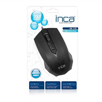 Inca IM-119 USB Kablolu 1000 Dpi 3 Butonlu Siyah Mouse