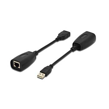 Digitus DA-70139-2 45 Mt USB 1.1 to Ethernet RJ45 CAT6/CAT5E USB Mesafa Uzatma Adaptörü