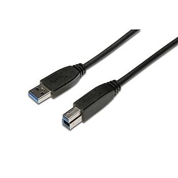 Digitus AK-300115-018-S 1.8 Mt USB 3.0 to USB Tip B Erkek-Erkek AWG28 2xzýrhlý USB 3.0 Kablo