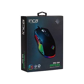 Inca IMG-309 USB Empousa RGB Macro 7200Dpi 7 Tuþlu Kablolu oyuncu Mouse