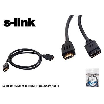 S-Link SL-HF10 1 Mt HDMI  to HDMI 3D 3V Erkek-Diþi HDMI Uzatma Kablosu