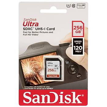 Sandisk SDSDUN4-256G-GN6IN 256 GB 120Mb/s Ultra XC-I SD Hafýza Kartý