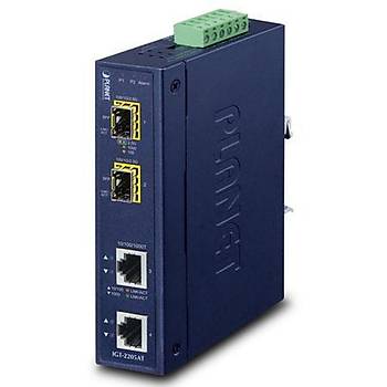 Planet PL-IGT-2205AT 2 Port 1000T to 2 Port 2500X SFP Endustriyel Media Converter