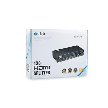 S-Link SL-LU6218 8 Port 2K 4K v1.4 HDMI Çoklayýcý Splitter
