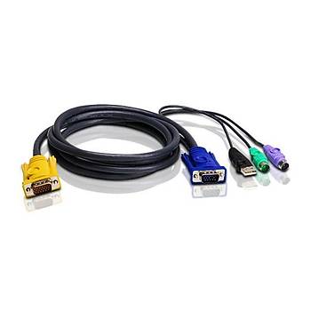Aten 2L-5302UP 1.8 Mt USB PS/2 Klavye Mouse Monitör VGA KVM Switch Kablosu