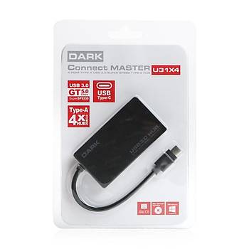 Dark DK-AC-USB31X4 USB31X4 Connect Master USB 3.1 Type C to 4 Port USB 3.0 Çoklayýcý Hub