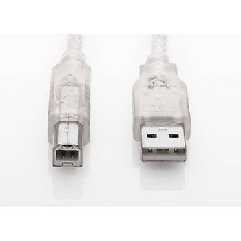 S-Link SL-U2015 1.5 Mt USB 2.0 to USB B Erkek-Erkek Þeffaf Yazýcý Kablosu