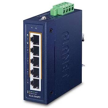 Planet PL-IGS-504PT 4 Port 10/100/1000 PoE+ 1 Port Gigabit Ethernet PoE Switch