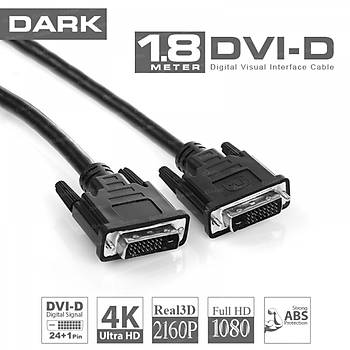 Dark DK-CB-DVIL180 1.8 Mt DVI to DVI 24+1 Erkek-Erkek 4K 2160p DVI Görüntü Kablosu