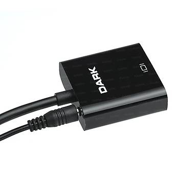Dark DK-HD-AHDMIXVGA HDMI to VGA Ses Dijital Analog Aktif Erkek-Diþi Dönüþtürücü Adaptör