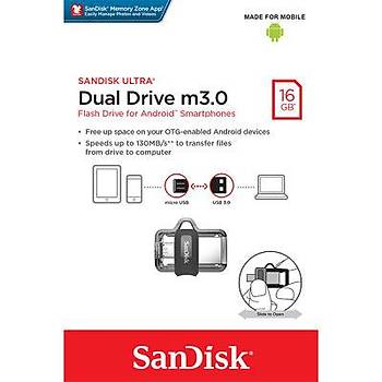 Sandisk SDDD3-016G-G46 16 GB New Dual Drive microUSB USB 3.0 USB Flash Bellek