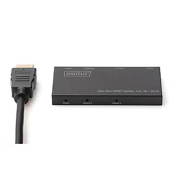 Digitus DS-45322 1 Port Giriþ 2 Port Çýkýþ Ultra Slim 4K micro USB Power HDMI Splitter