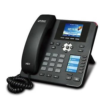Planet PL-VIP-2140PT 2 SIP Lines 2.4 inch HD Çift Ekranlý Siyah IP Telefon