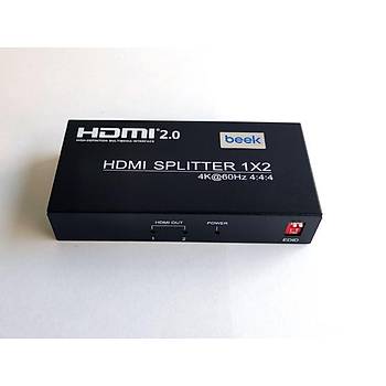 Beek BS-VSP-HA02UH 1 Port Girþi 2 Port Çýkýþ HDMI 2.0 4K 60Hz 1080p HDMI Splitter